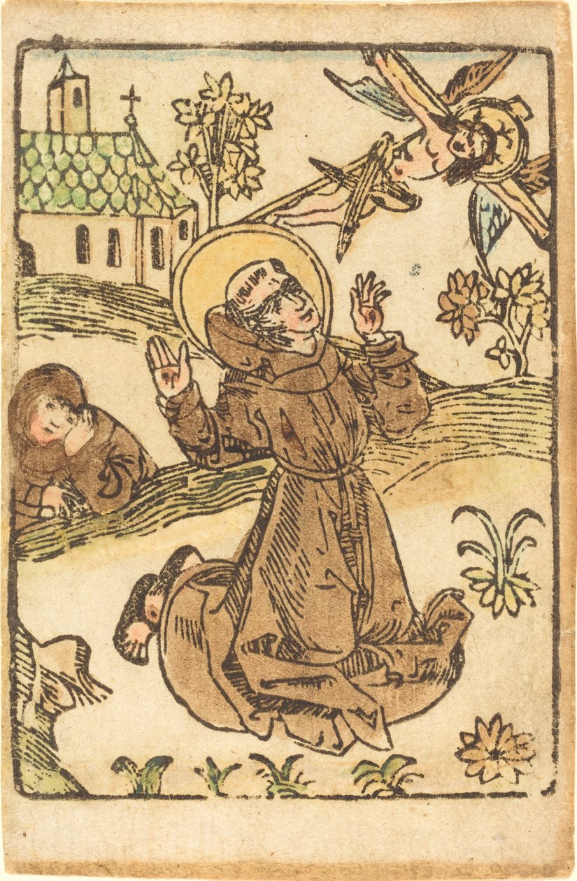Sint Franciscus ontvangt de stigmata door German 15th Century