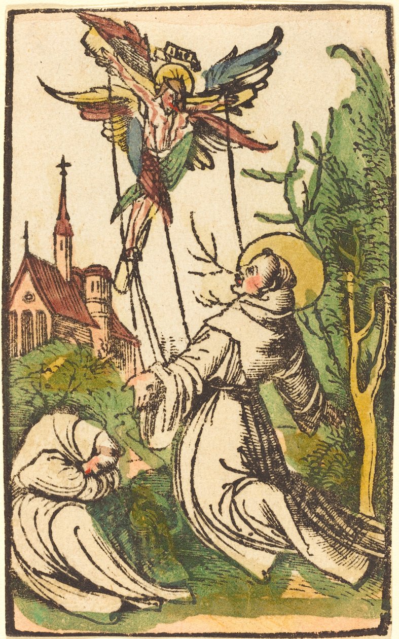 Sint Franciscus ontvangt de stigmata door German 15th Century