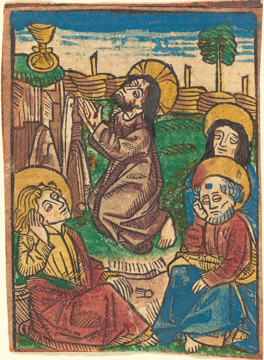 De Doodsangst in de Tuin door German 15th Century
