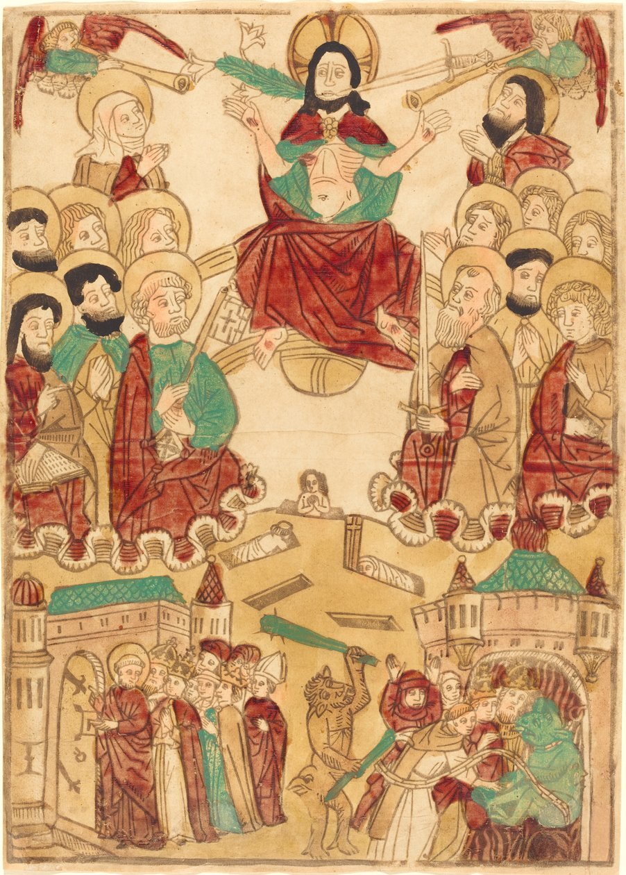 Het Laatste Oordeel met de Apostelen door German 15th Century