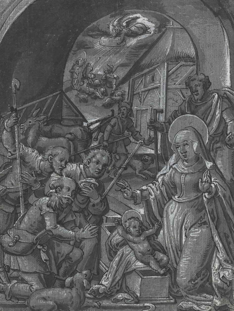 De geboorte van Christus (verso) door German 16th Century