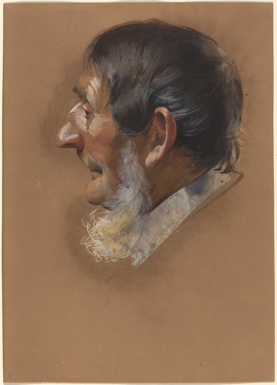 Profiel van een man met bakkebaarden door German 19th Century