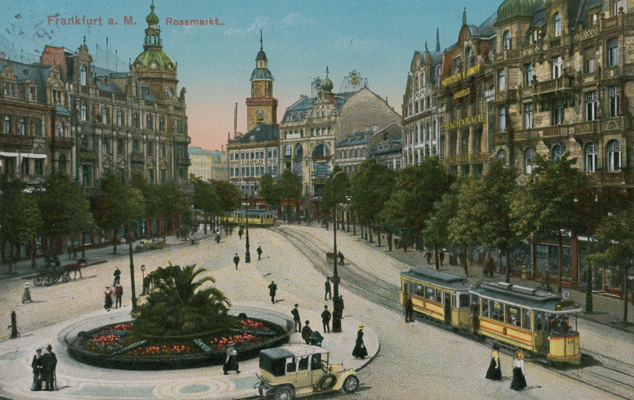 Frankfurt, Rossmarkt. Postcard sent in 1913. door German Photographer