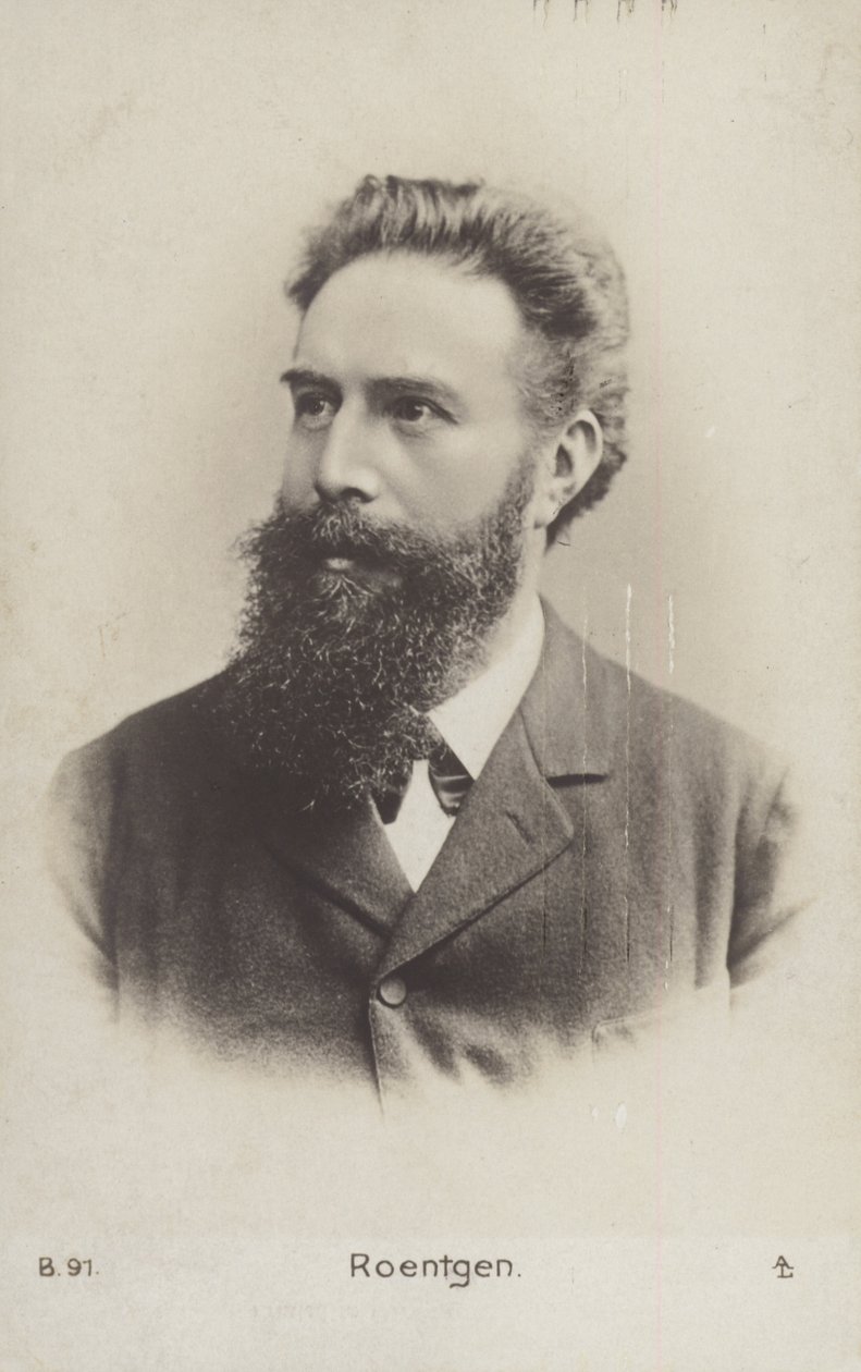 Wilhelm Roentgen (1845-1923), German physicist (b/w photo) door German Photographer