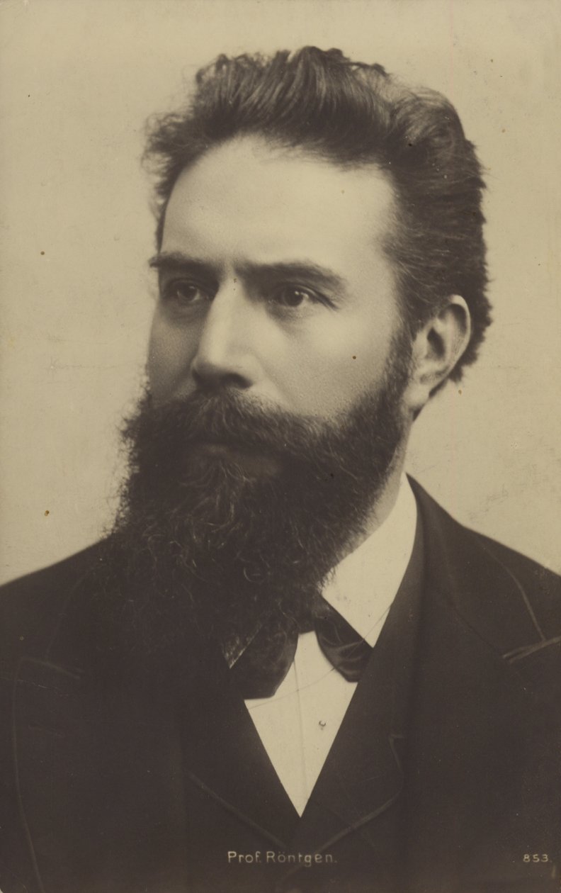 Wilhelm Roentgen (1845-1923), German physicist (b/w photo) door German Photographer
