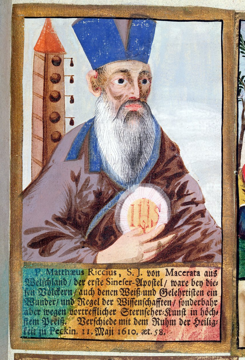 Vader Matteo Ricci (1552-1610) in mandarijnenkleding door German School