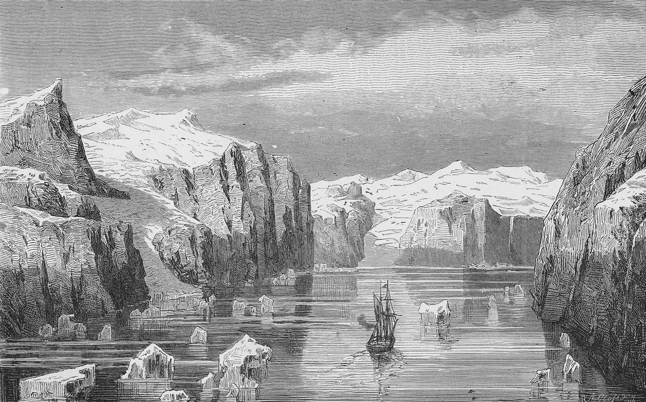 Fjord in Francis-Joseph Land door German School