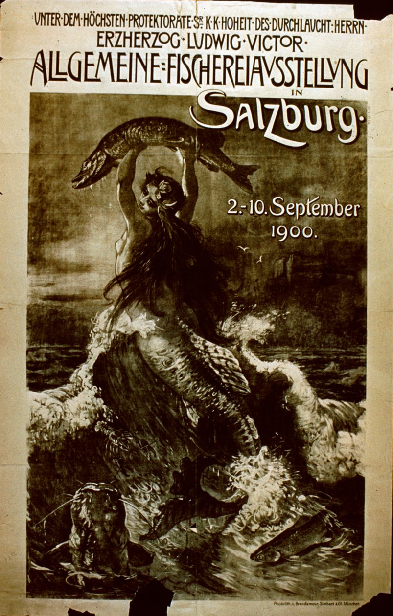 Algemene Visserijtentoonstelling in Salzburg, 1900 door German School