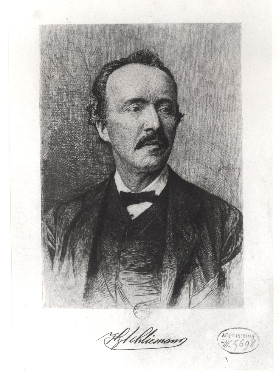 Portret van Heinrich Schliemann (1822-90) door German School