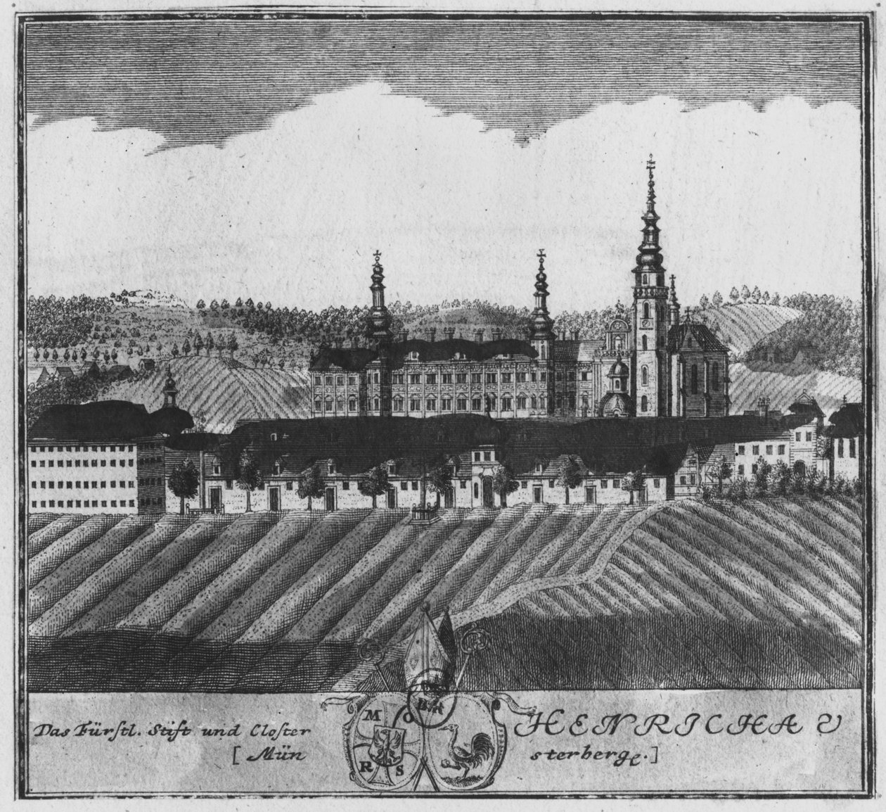 De abdij van Henrykow door German School