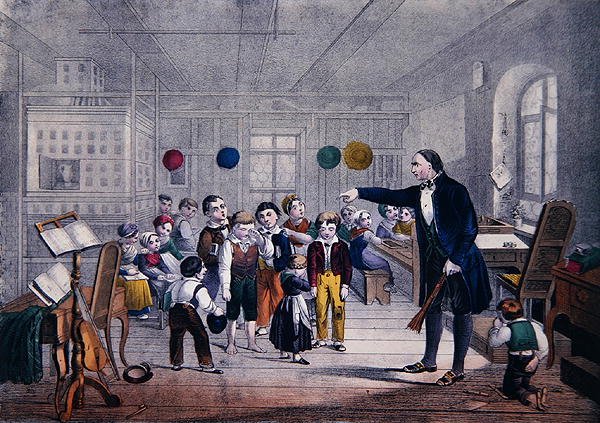 De dorpsschoolmeester, c.1850 door German School