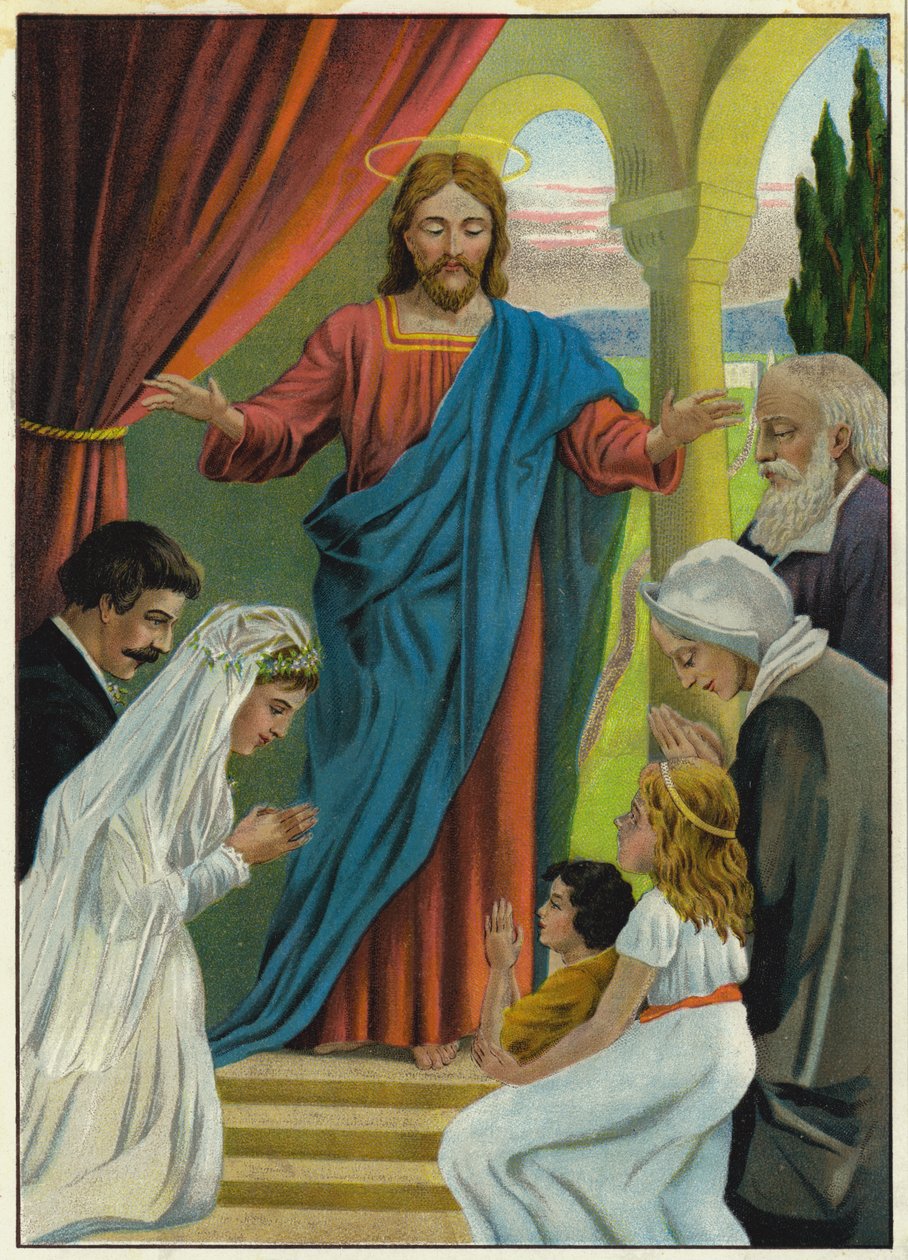 De liefde van Jezus (kleurenlitho) door German School