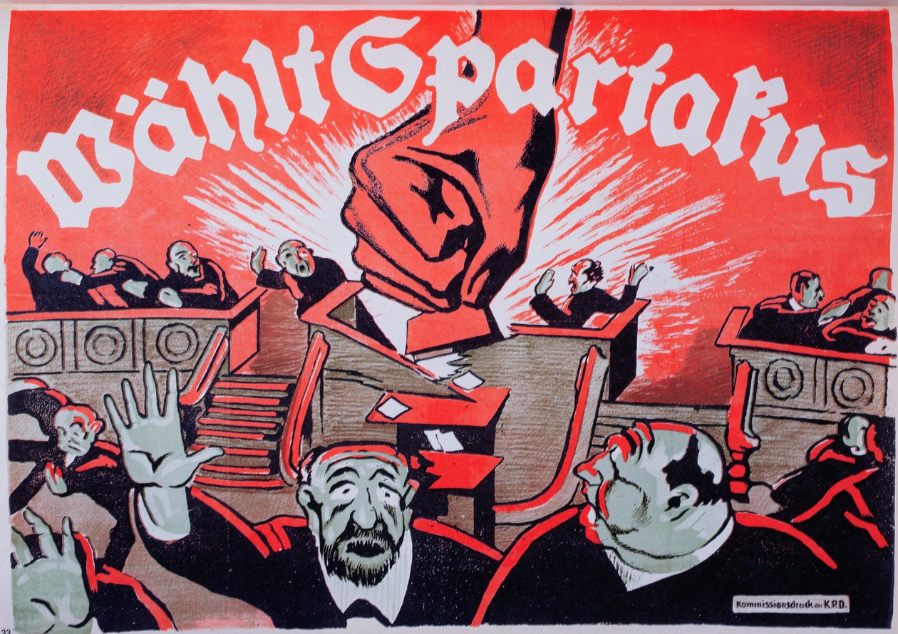 Votez Spartacus, Spartacist League verkiezingsposter, 1918 door German School