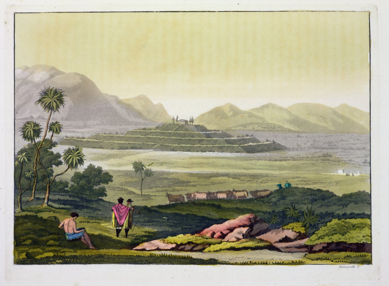 Teocalli, de Grote Tempel in Tenochtitlan, Mexico, Azteeks door Gerolamo Fumagalli