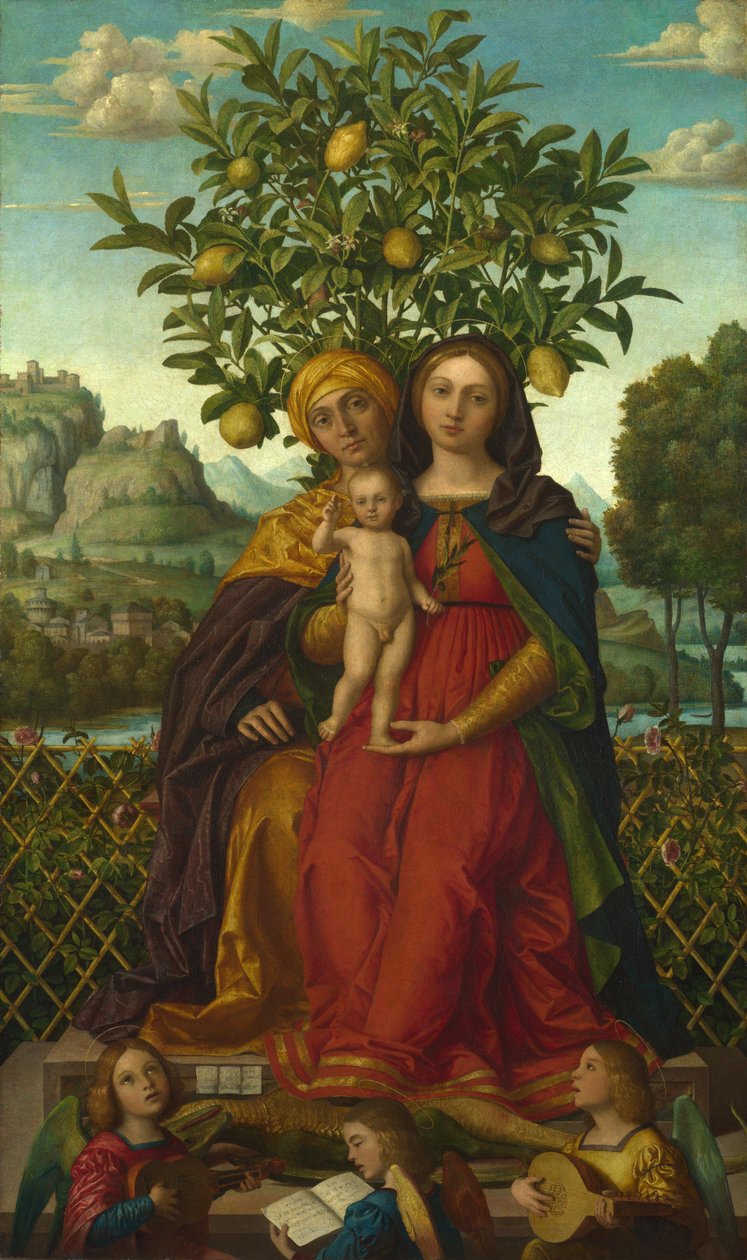 De Maagd en het Kind met St. Anna, 1510-18 door Gerolamo dai Libri