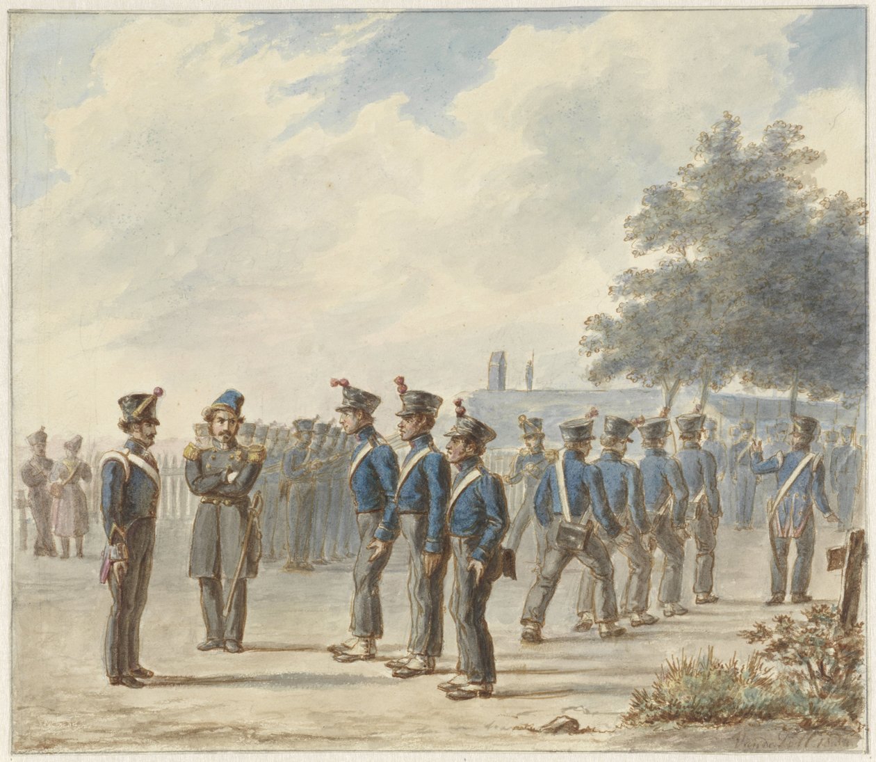 Plattelandsschutterij, 1830 door Gerret Jasink van de Poll