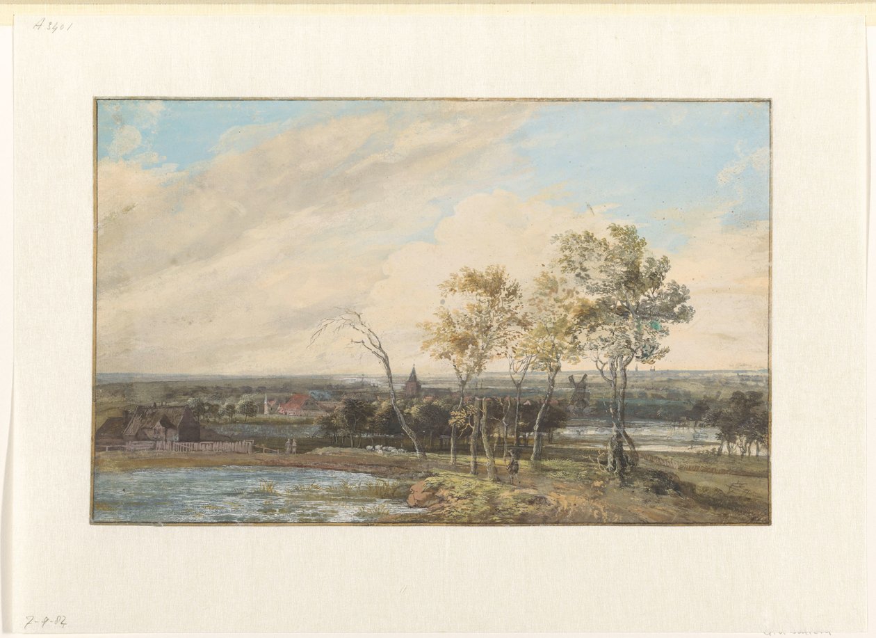Rivierlandschap door Gerrit Battem