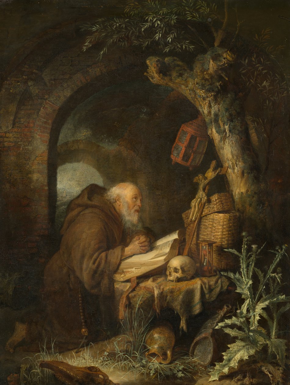 De kluizenaar door Gerrit Dou
