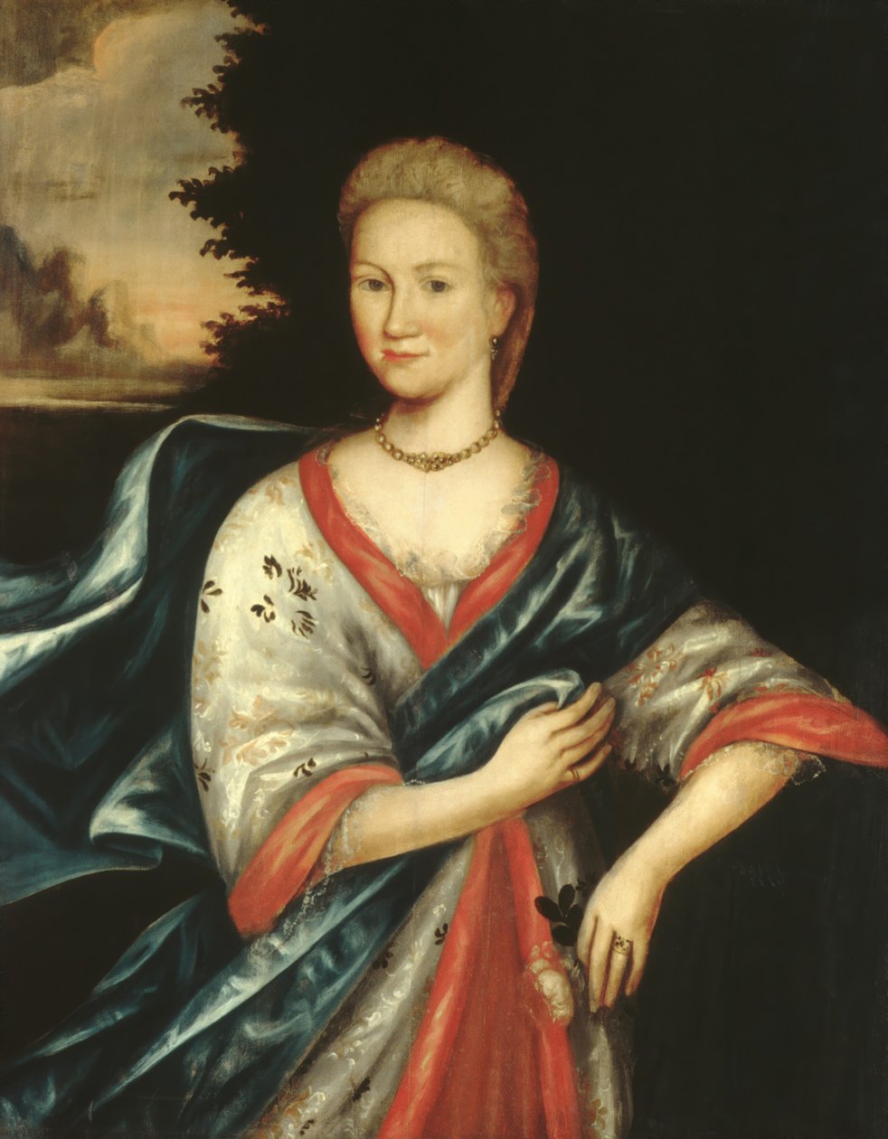 Portret van een Dame, ca. 1710 door Gerrit Duyckinck