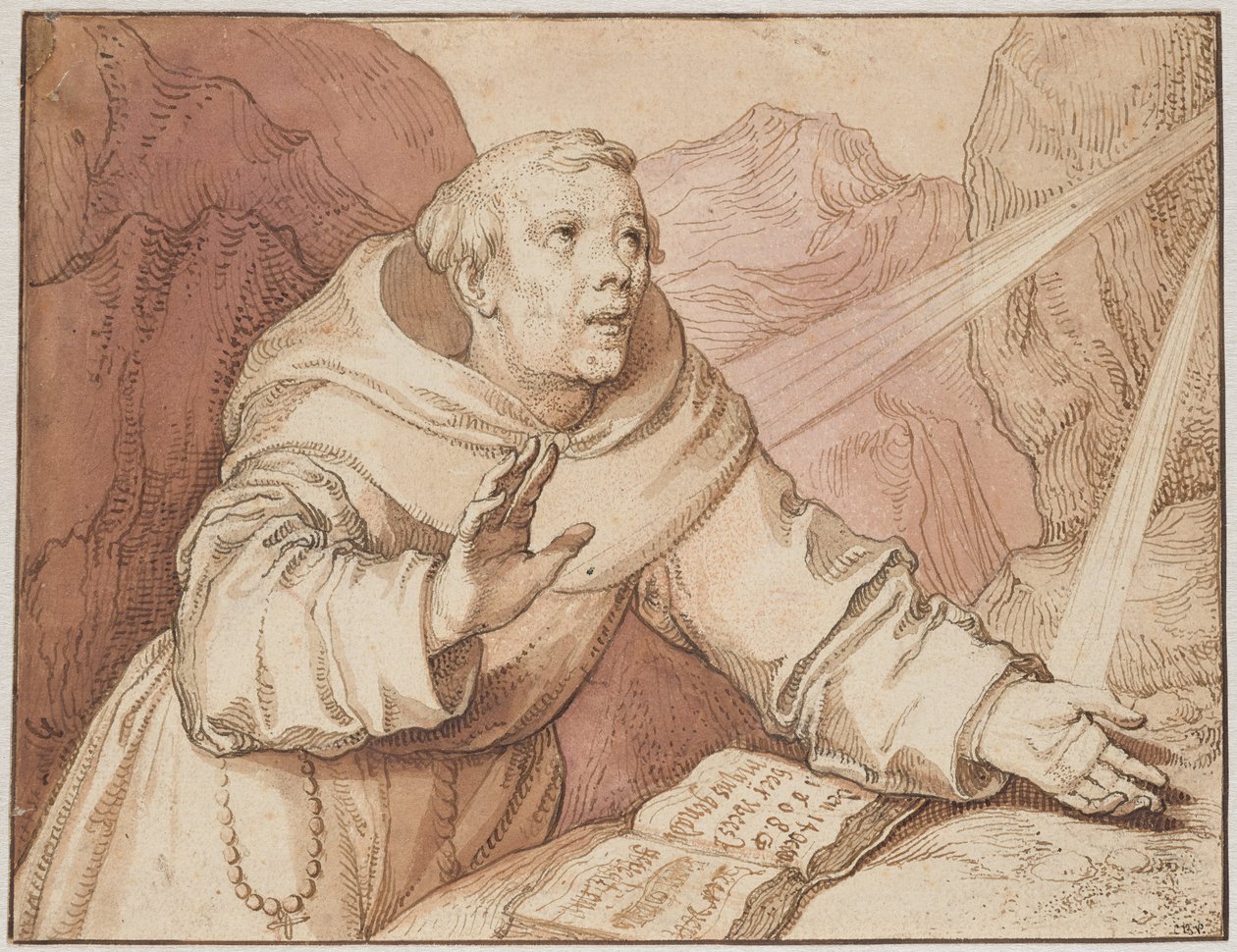 Franciscus ontvangt de stigmata door Gerrit Pietersz.