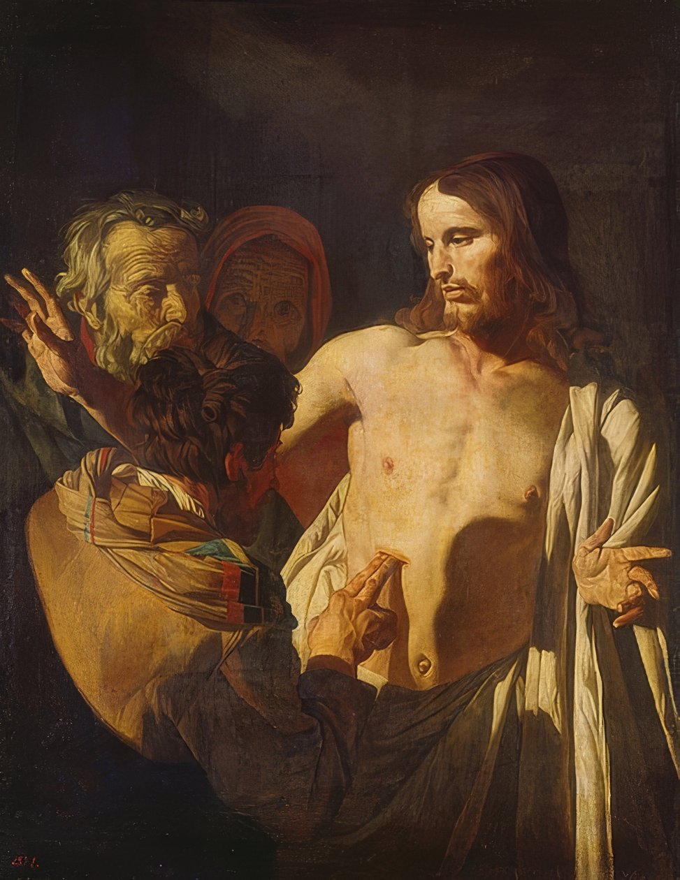 De ongelovige Thomas door Gerrit van Honthorst