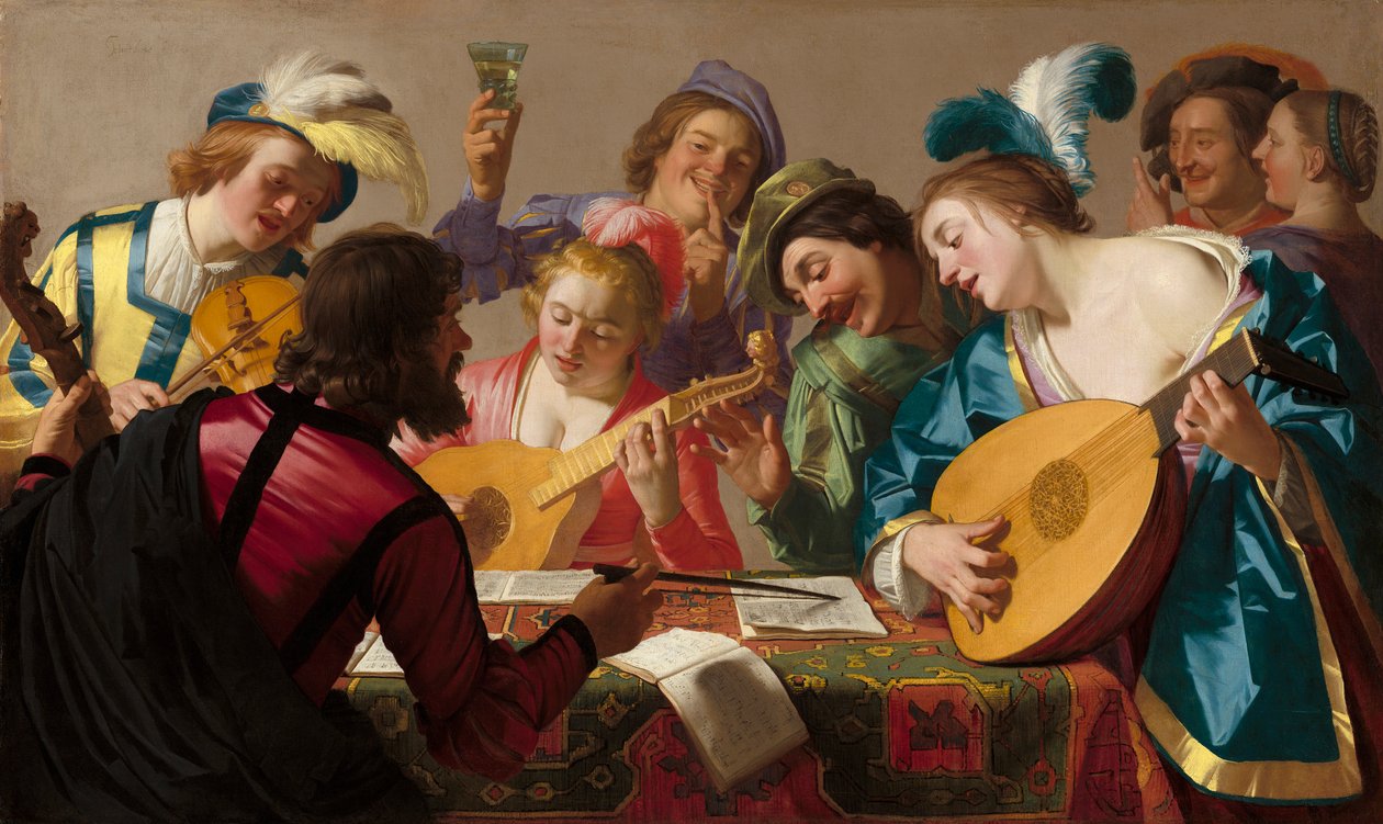 Het Concert, 1623 door Gerrit van Honthorst