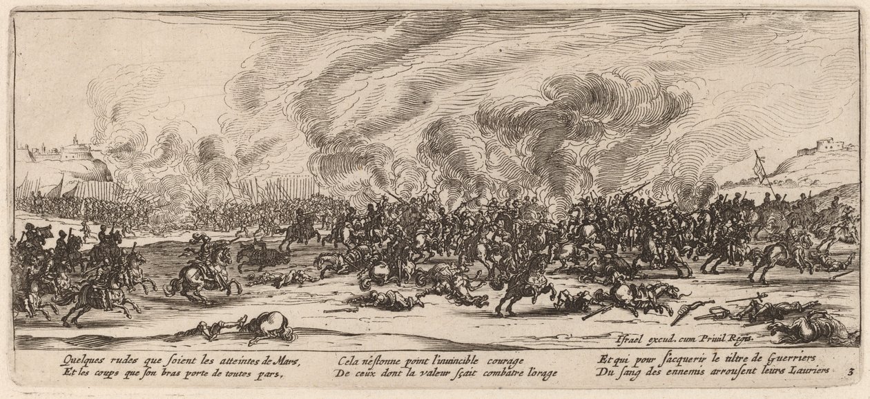De Slag door Gerrit van Schagen after Jacques Callot