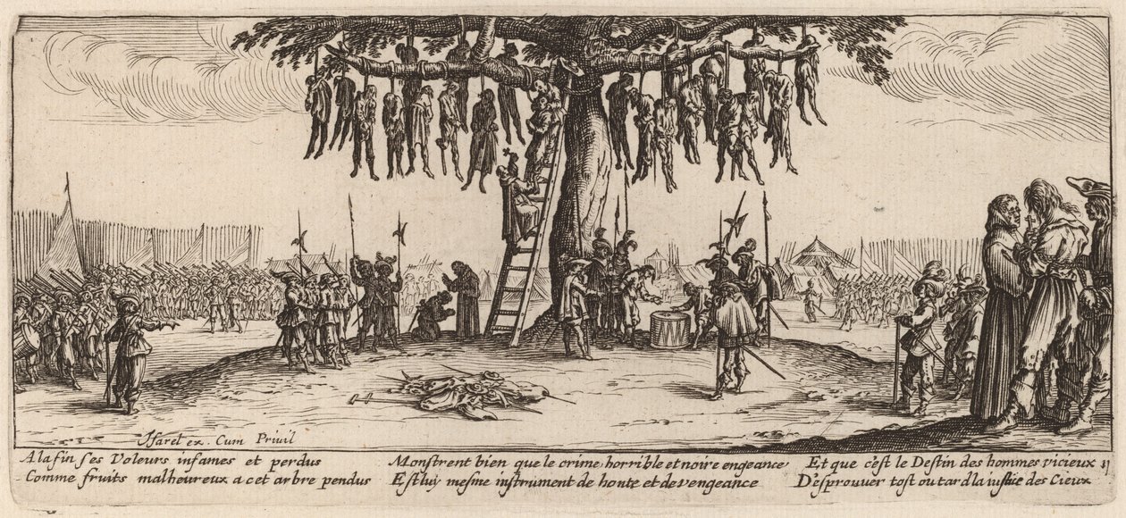 De ophanging door Gerrit van Schagen after Jacques Callot