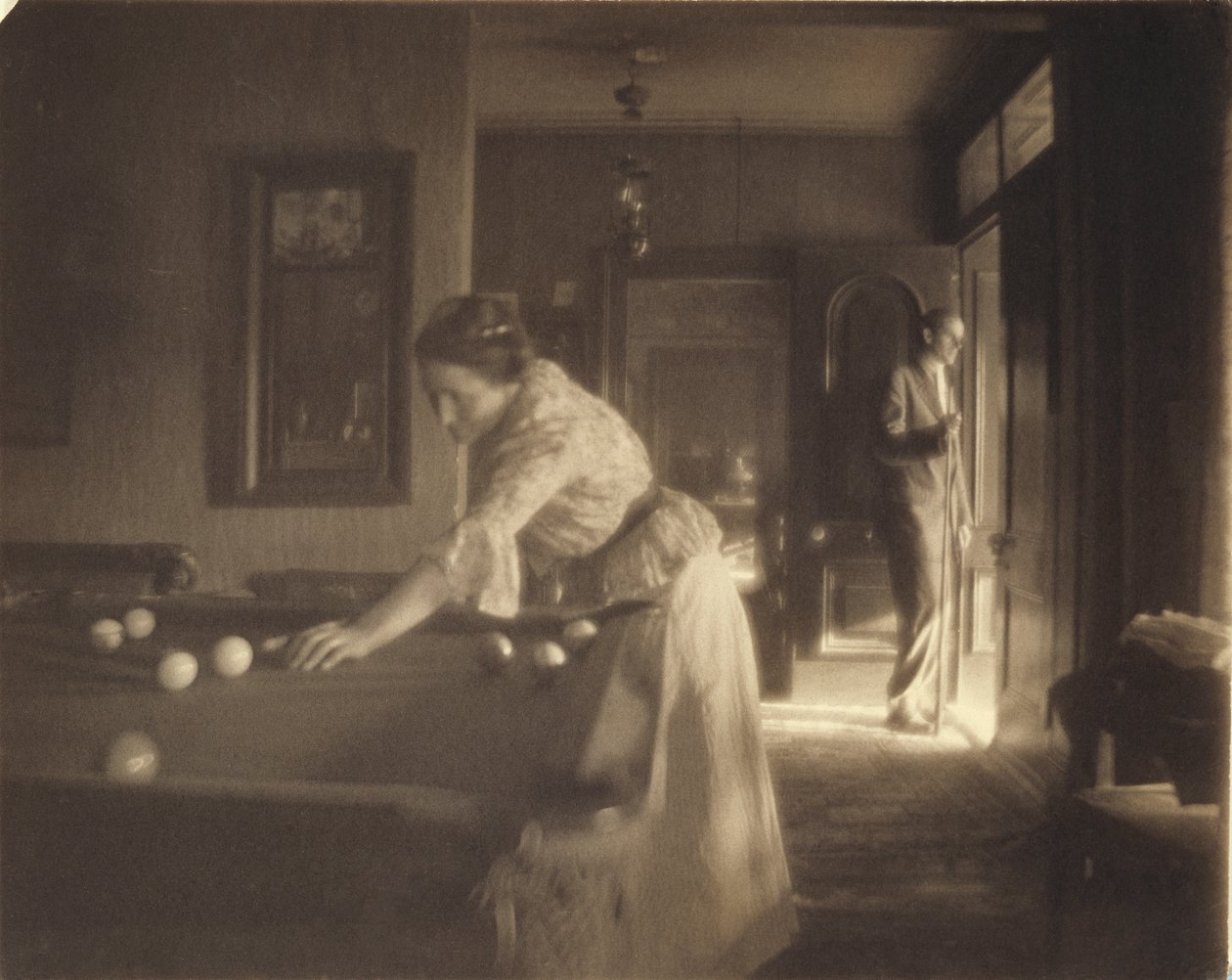 Het Biljartspel, ca. 1907 door Gertrude Käsebier