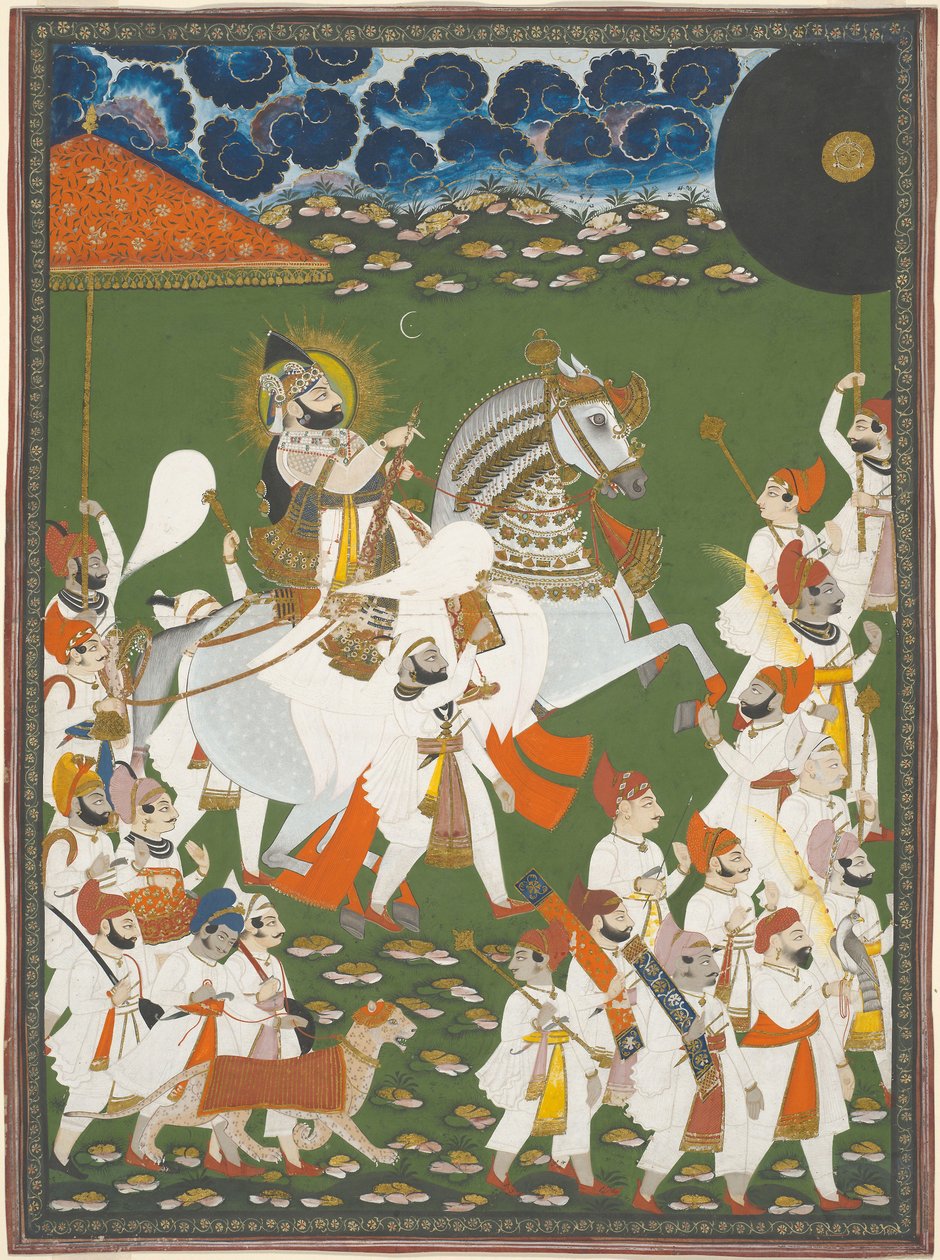 Maharana Bhim Singh in processie door Ghasi
