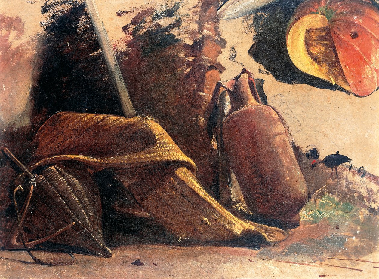 Stilleven met pompoen, circa 1844 door Giacinto Gigante