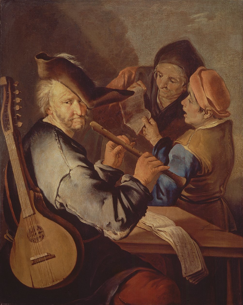 De fluitspeler door Giacomo Francesco Cipper