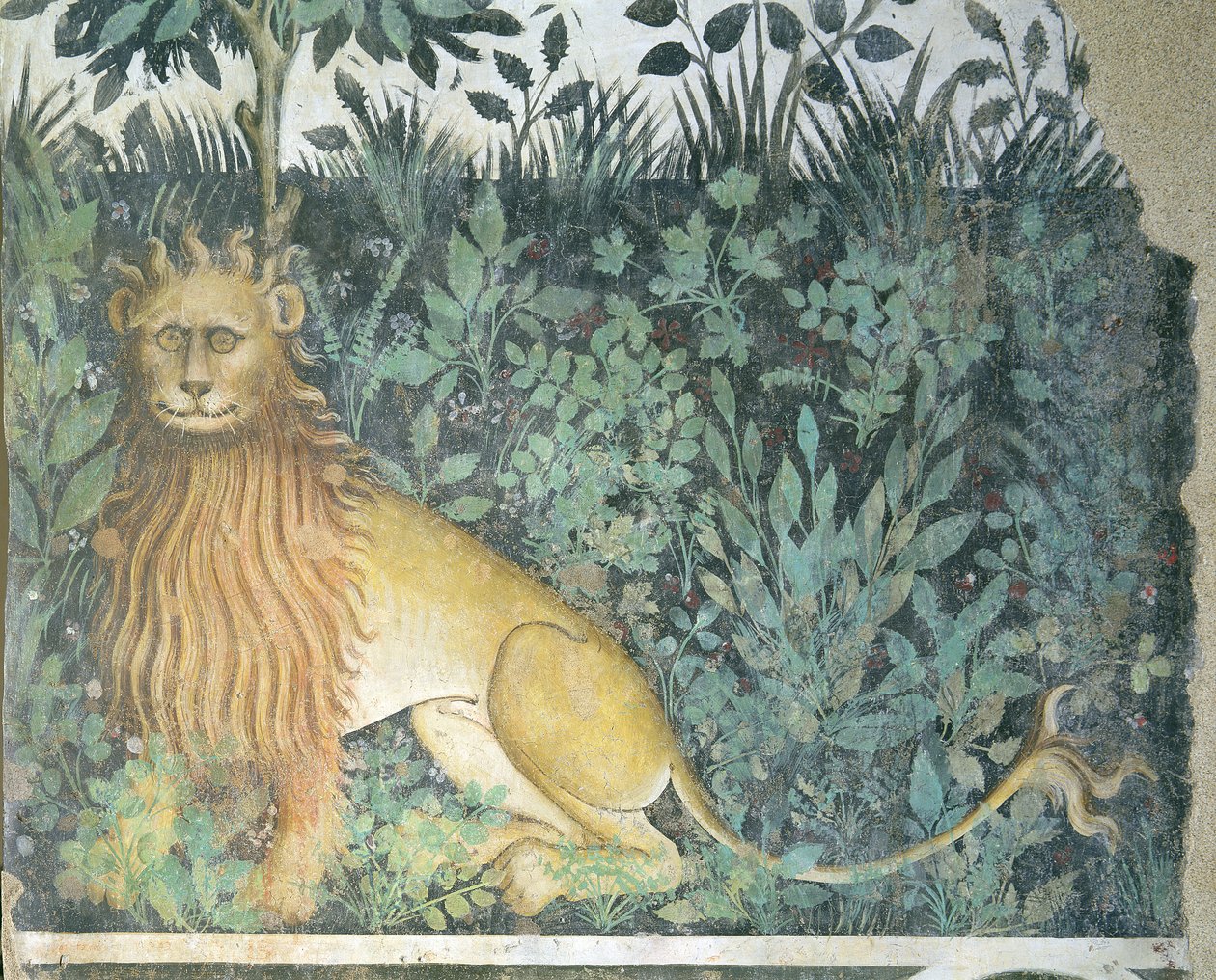 De fontein van het leven, detail van een leeuw, 1418-30 door Giacomo Jaquerio