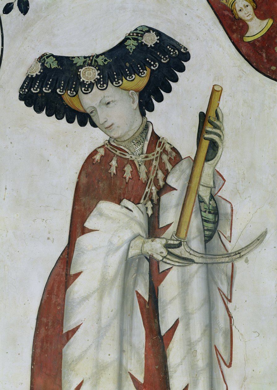 De Negen Waardigen en de Negen Waardige Vrouwen, detail van Delphine, 1418-30 door Giacomo Jaquerio