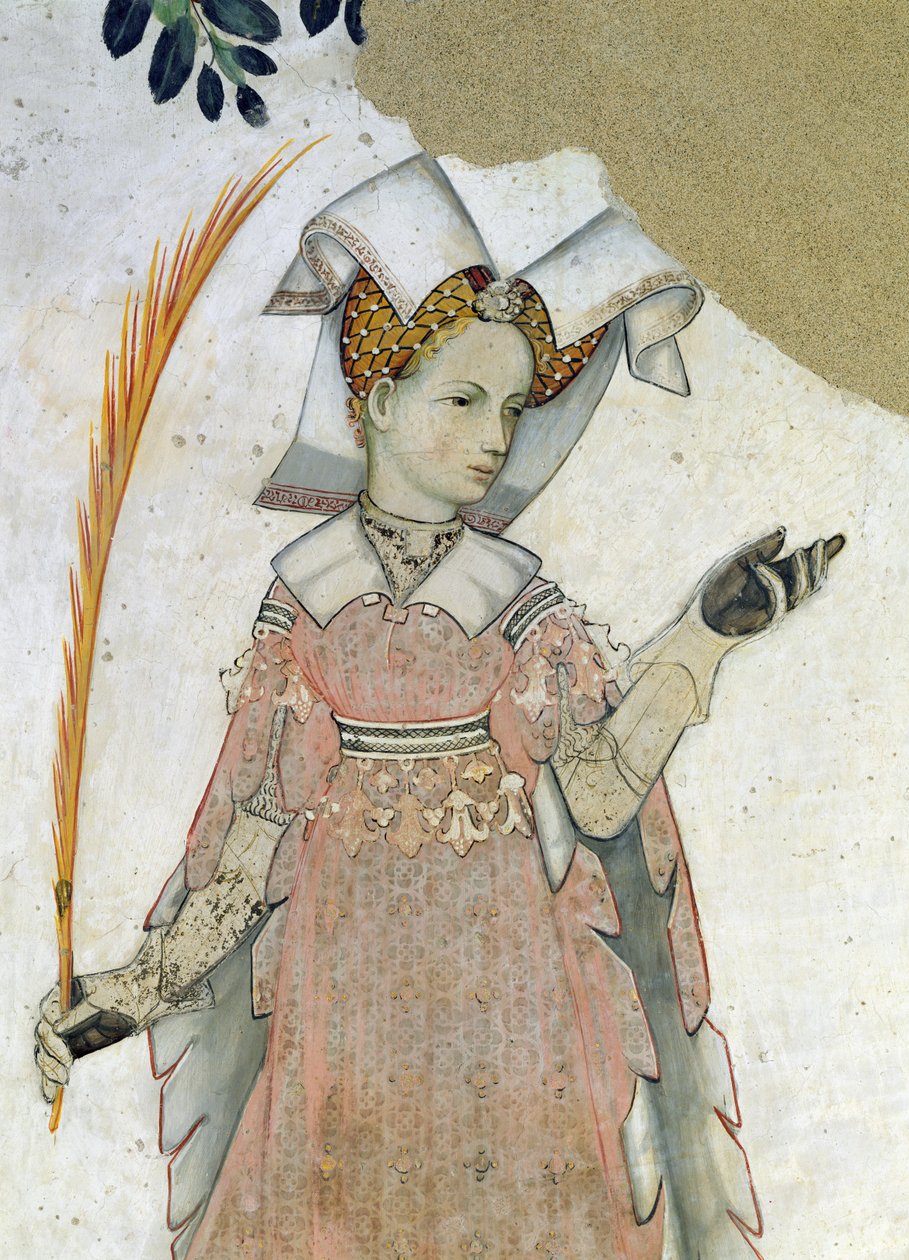 De Negen Waardigen en de Negen Waardige Vrouwen, detail van Teuta, c.1418-30 door Giacomo Jaquerio