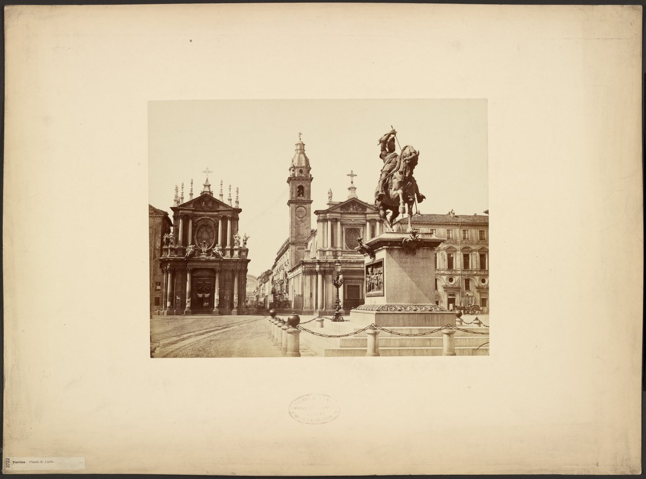 Turijn. Piazza S. Carlo door Giacomo Brogi