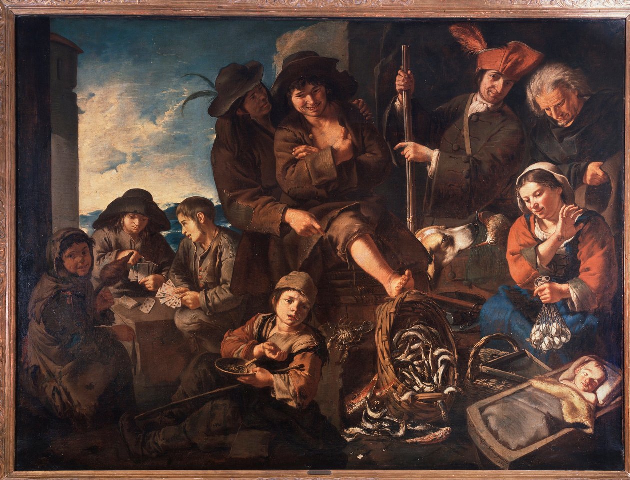 De visverkopers door Giacomo Francesco Cipper