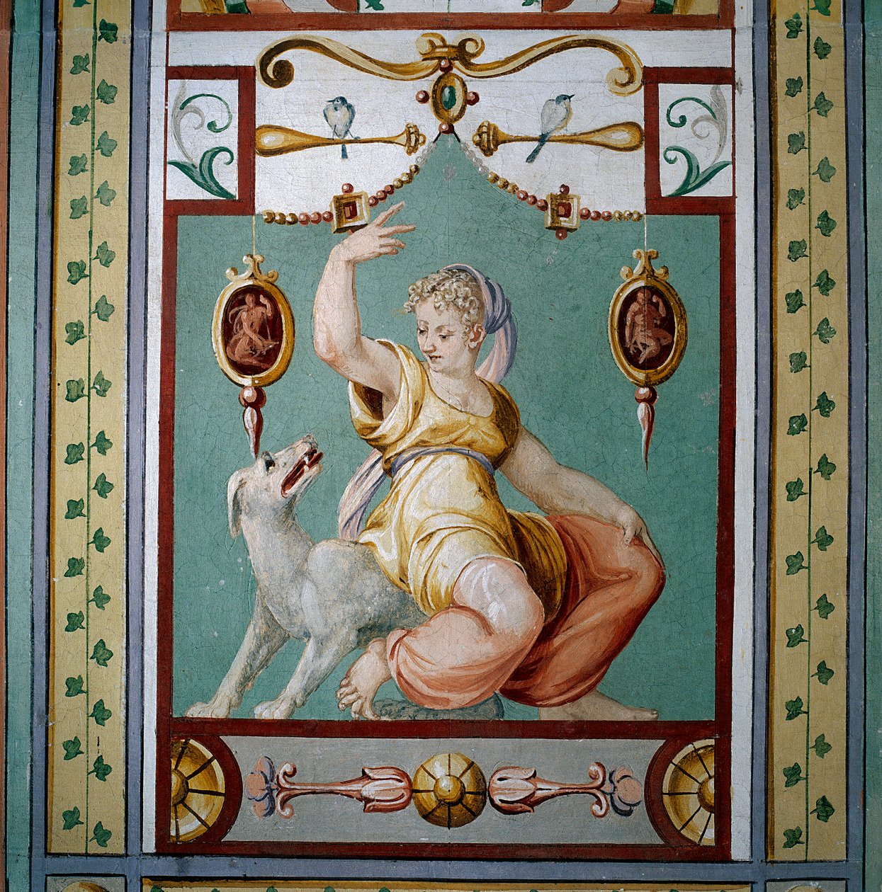 Allegorie van Trouw (fresco) door Giallo Fiorentino