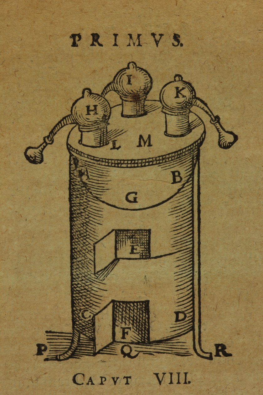 Een stil, getoond op pagina 17 van De distillatione lib. IX door Giambattista della Porta