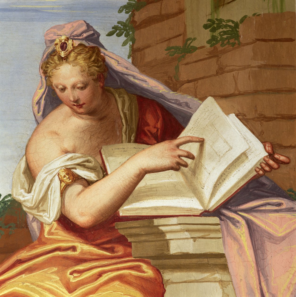 Architectuur (detail) door Giambattista 1526 78 Zelotti
