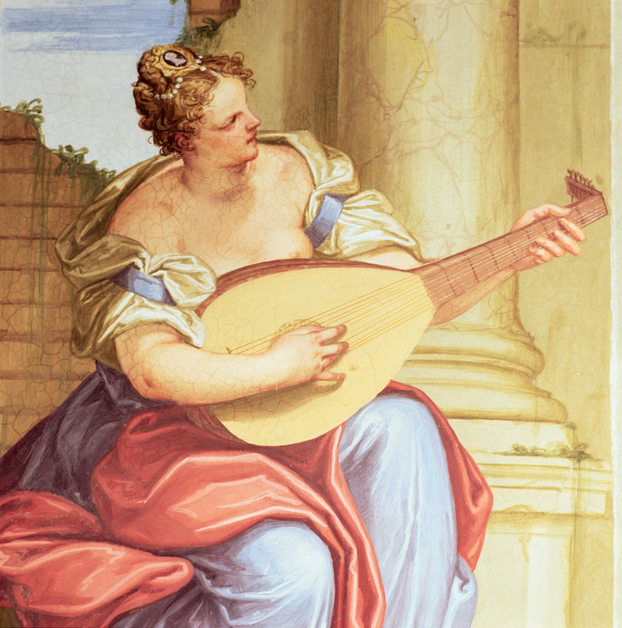 Muziek (detail) door Giambattista 1526 78 Zelotti