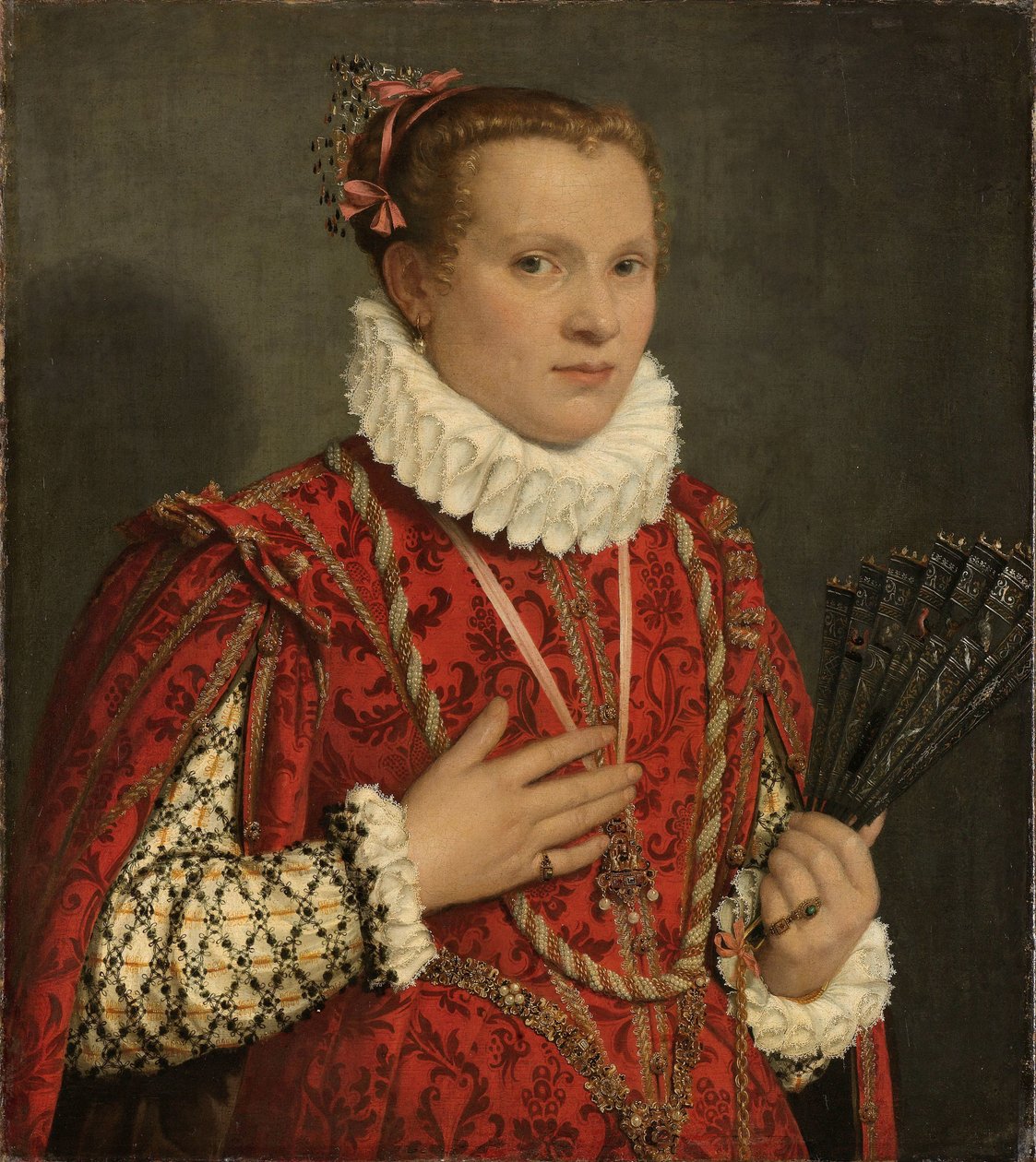 Portret van een jonge vrouw door Giambattista Moroni
