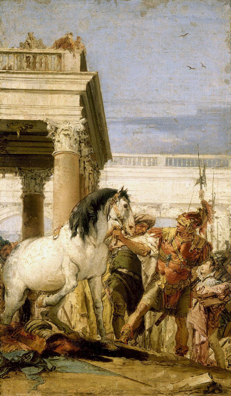 Alexander temt Bucephalus door Giambattista Tiepolo