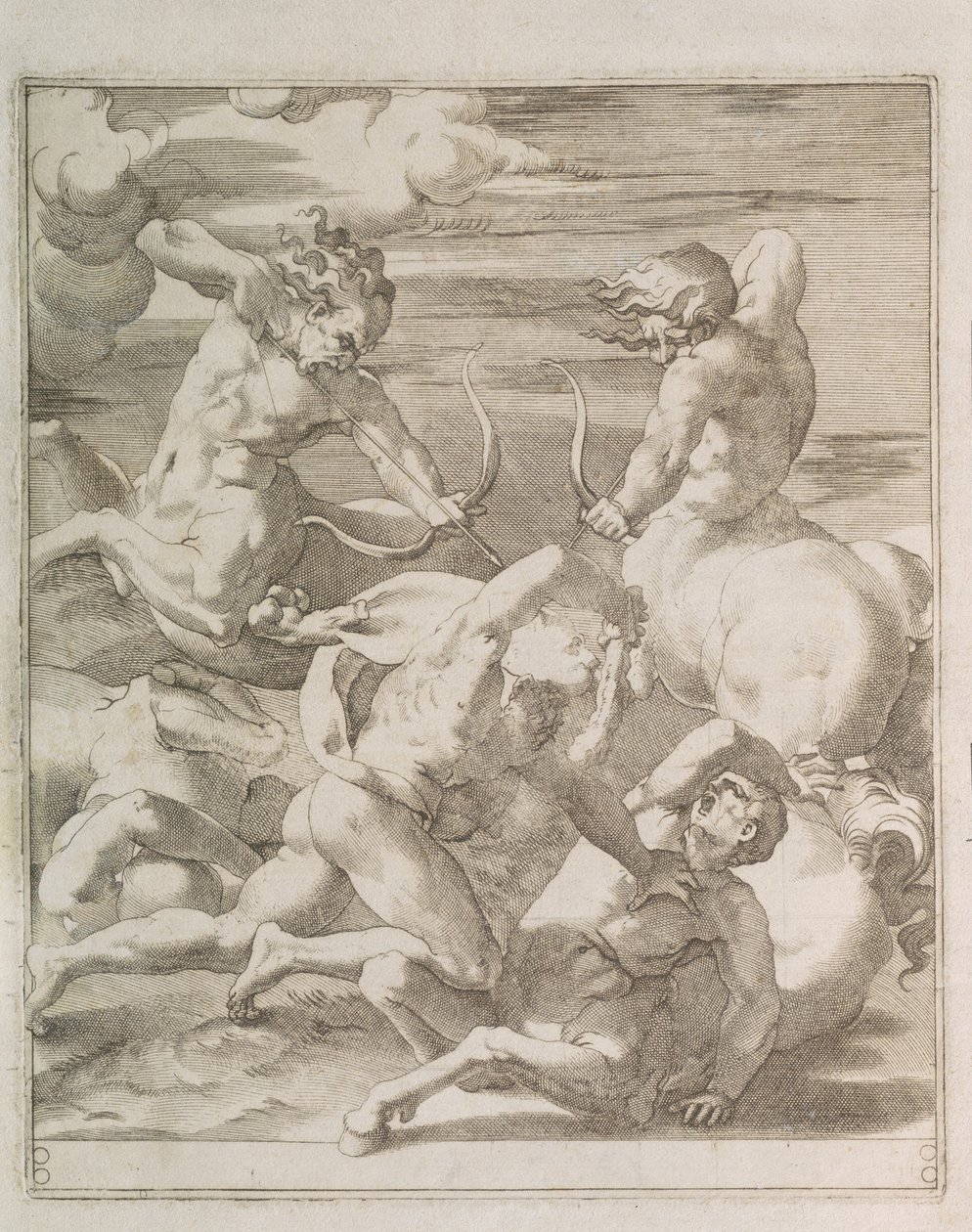 Strijd tussen Hercules en Centauren, 1527 door Gian Jacopo Caraglio