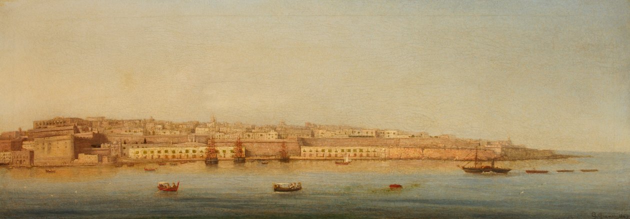 Grand Harbour, Valletta, 1869 door Giancinto Gianni