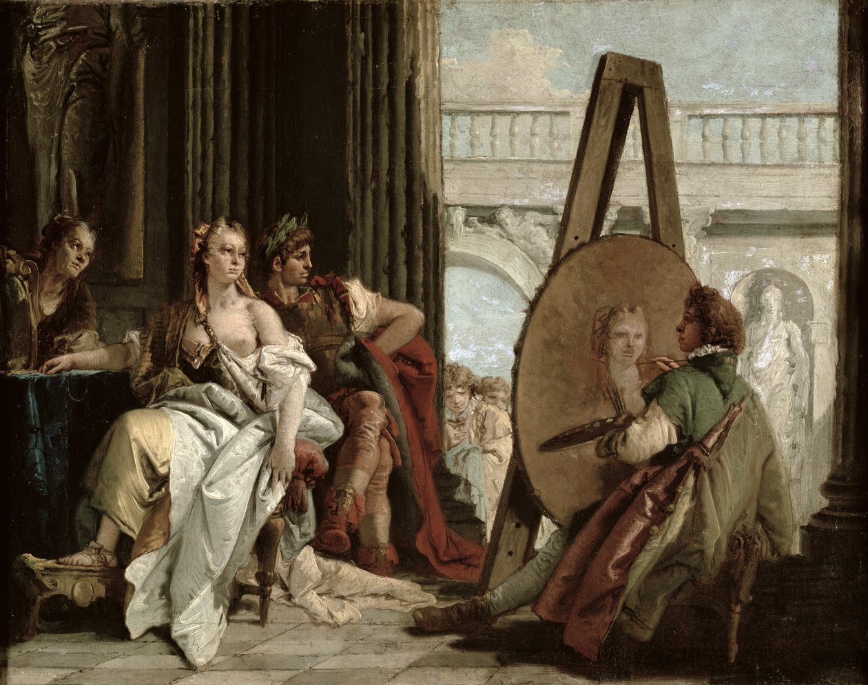 Alexander en Campaspe in het huis van de schilder Apelles door Giovanni Domenico Tiepolo