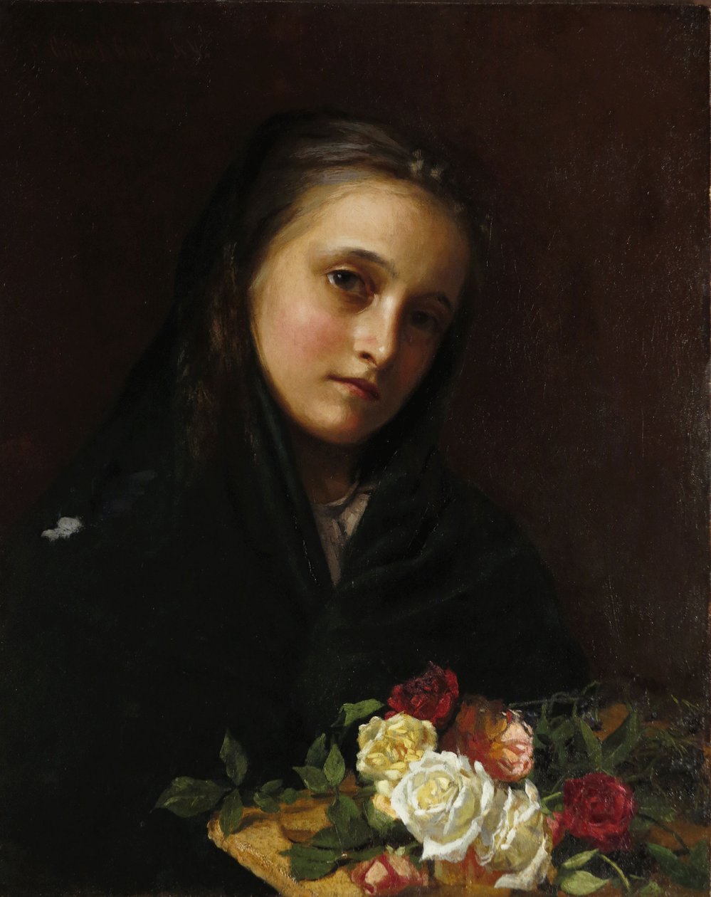 Meisje met bloemen door Gilbert Gaul