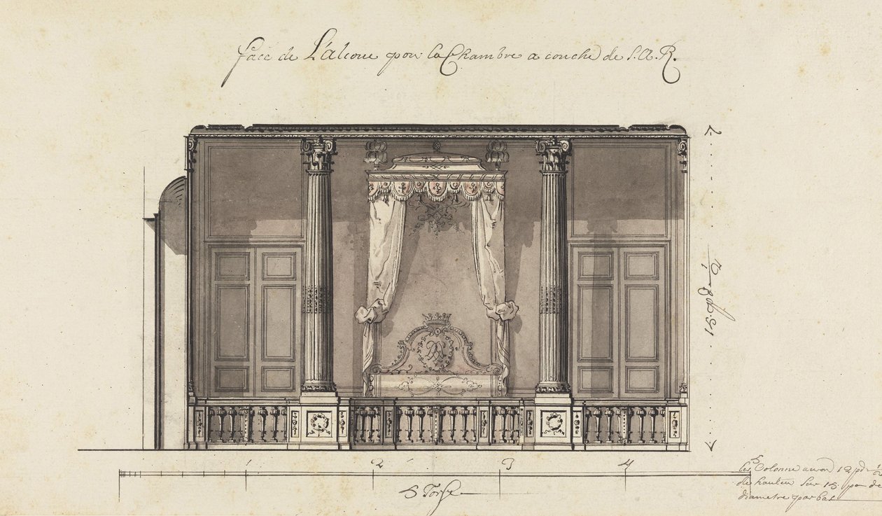 Bednis voor de Hertog van Orléans, Palais Royal, Parijs door Gilles Marie Oppenord