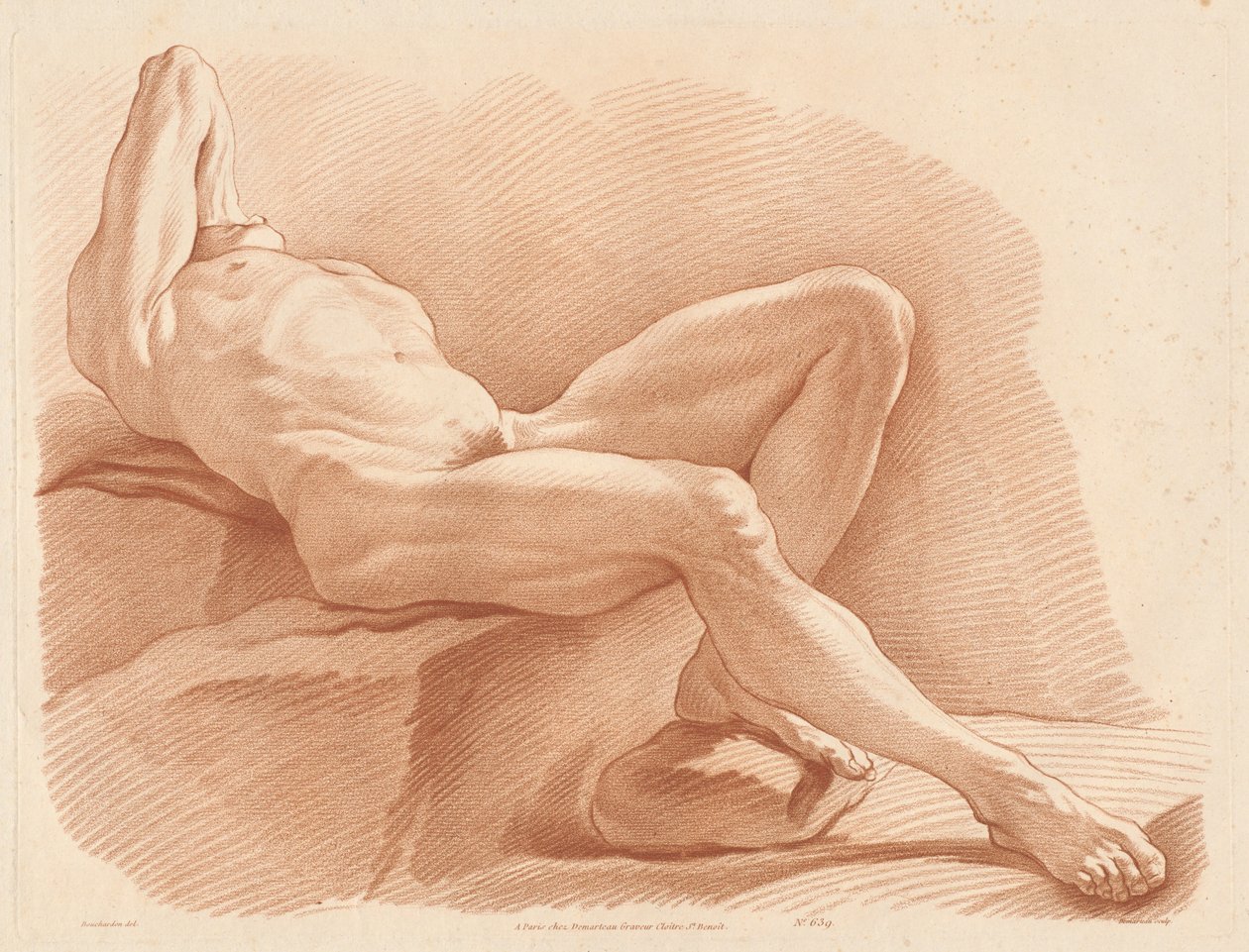 Academie (639) door Gilles Antoine Demarteau after Edme Bouchardon