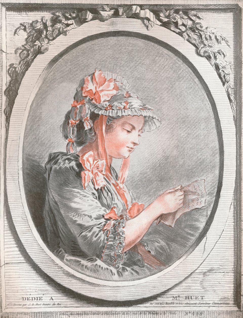 Portret van Madame Huet, ca. 1773 door Gilles Demarteau
